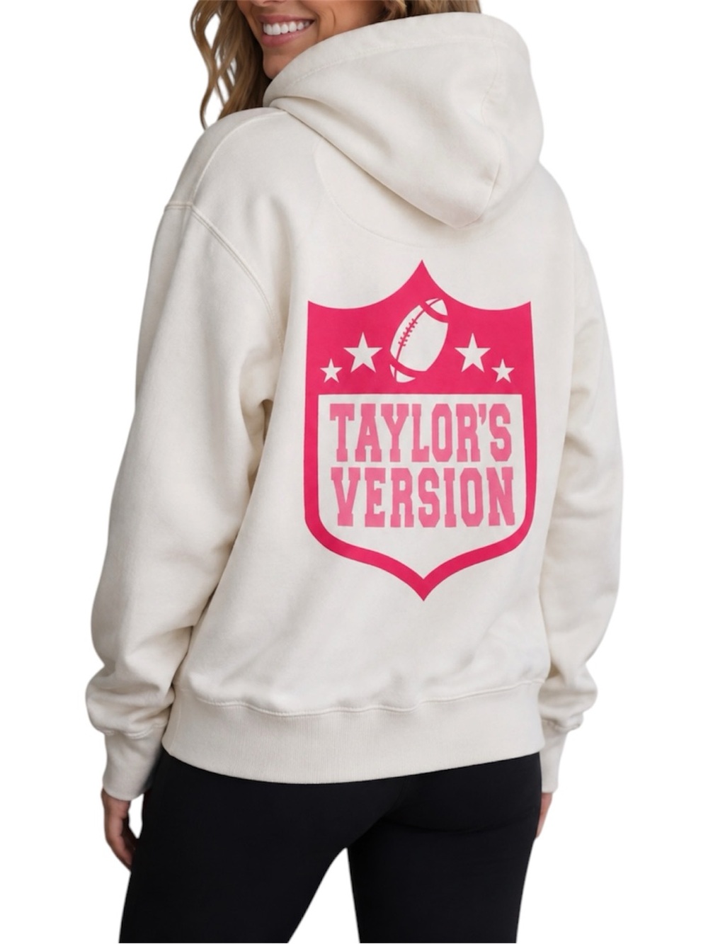NFL Taylor’s Version Taylor Swift Football Hoodie Cream Pink Size Small